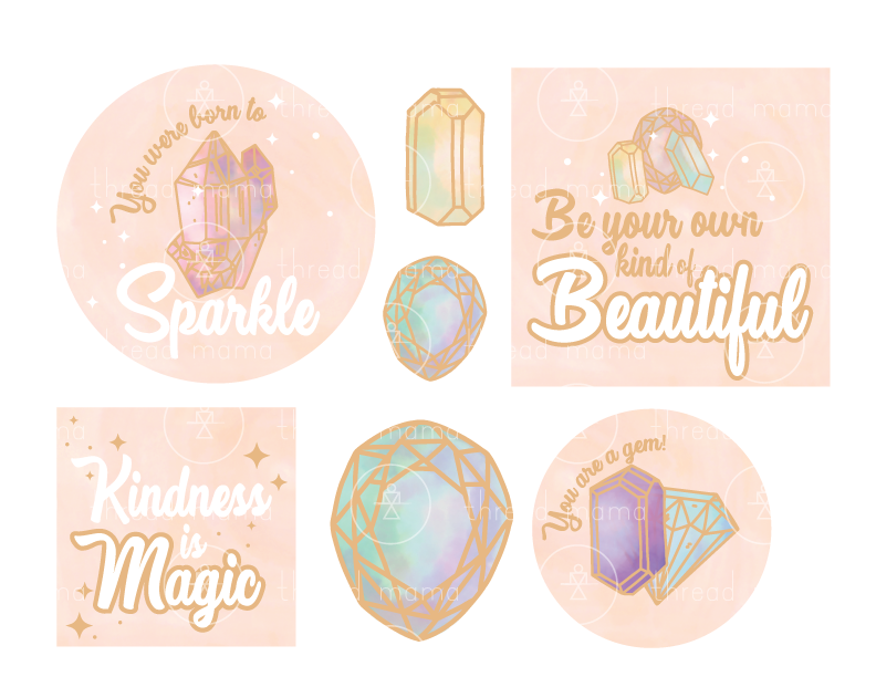 Gems and Sparkles (Printable Pennant/Tags)