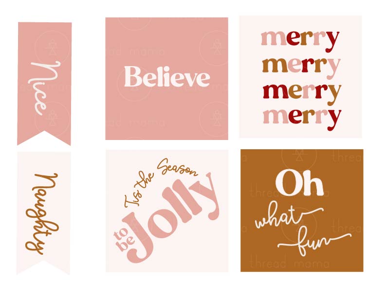 Holiday Tags and Pennants - Gold