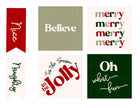 Holiday Tags and Pennants - Green