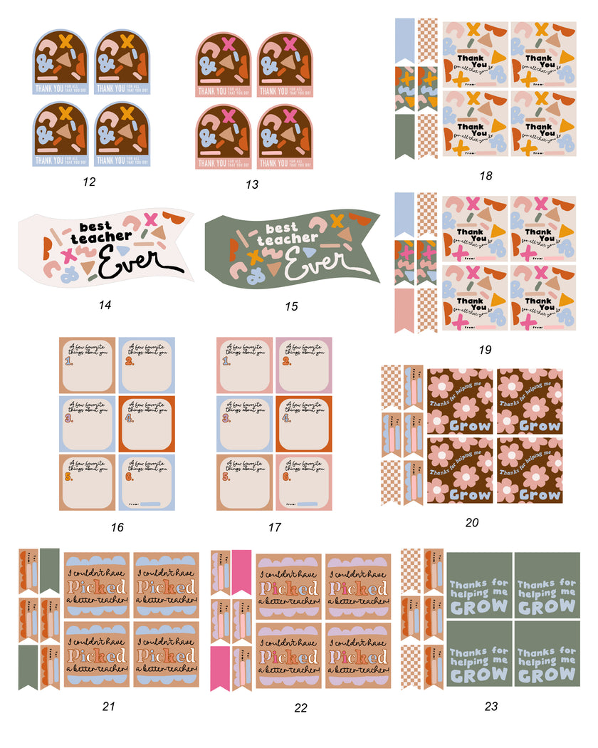 Teacher Appreciation Tags and Flags (Vol.2)