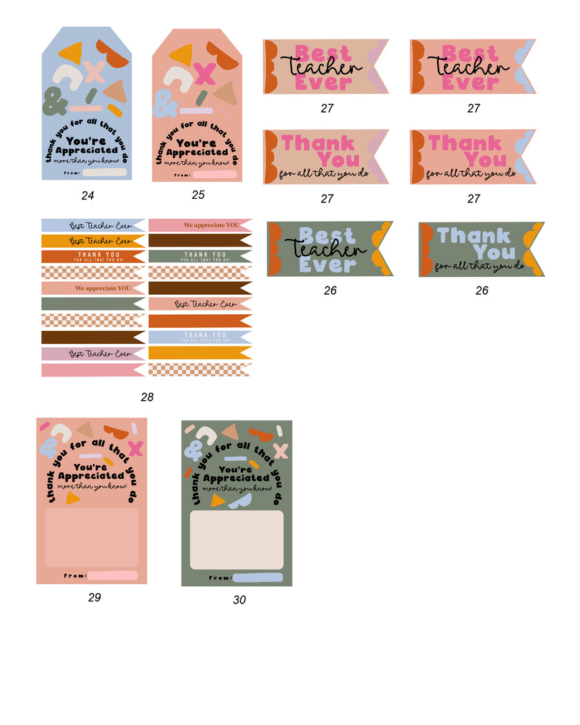 Teacher Appreciation Tags and Flags (Vol.2)