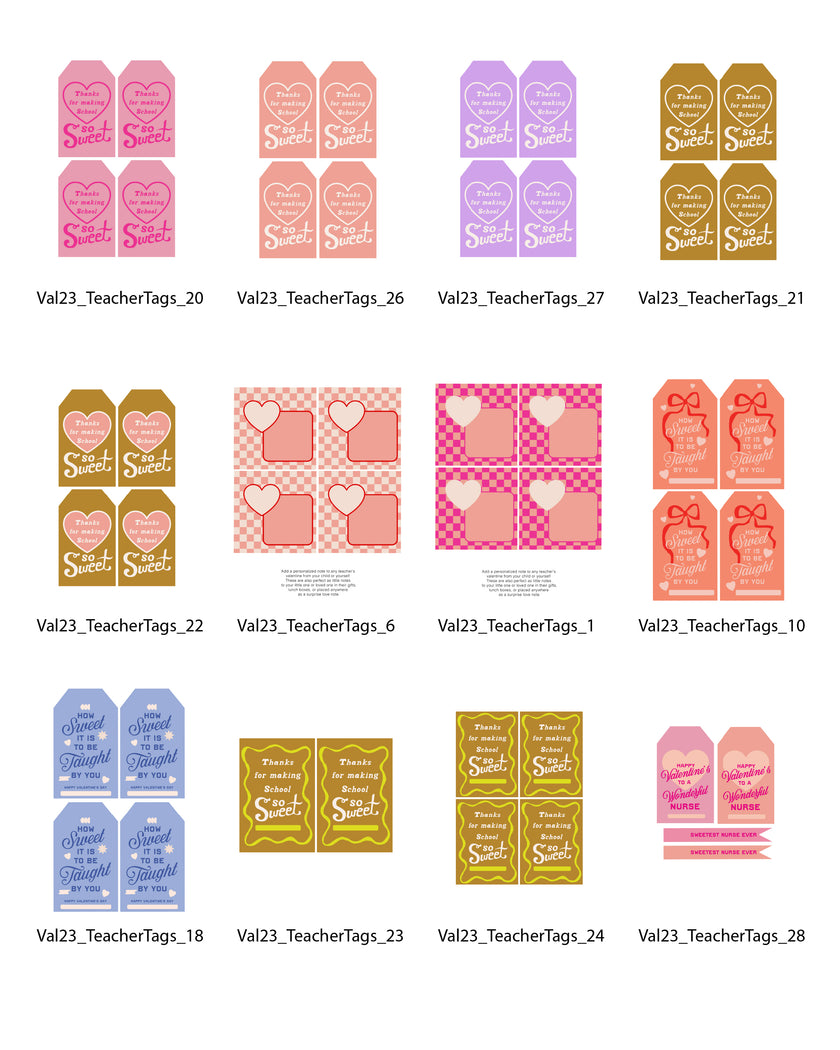 Valentine's Teacher Tags - (Vol.4)