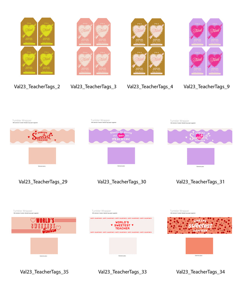 Valentine's Teacher Tags - (Vol.4)