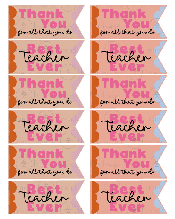 Teacher Appreciation Tags and Flags (Vol.2)