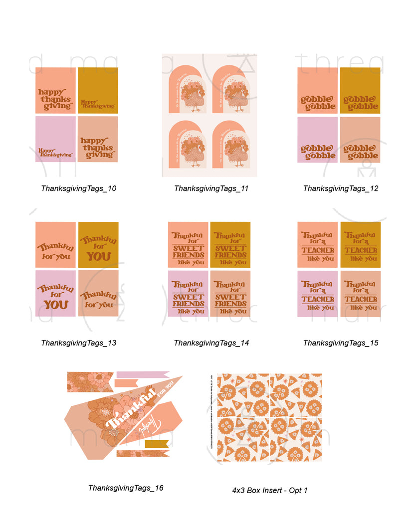 Thanksgiving Tags & Cookie Box Artwork - (Vol.2)