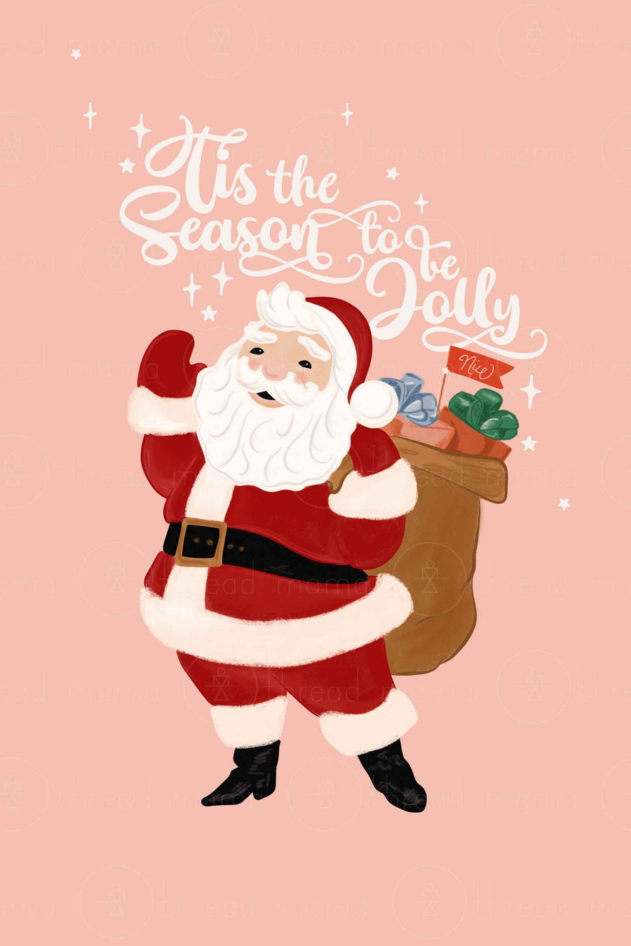 Tis The Season To Be Jolly Santa ( Printable Poster )