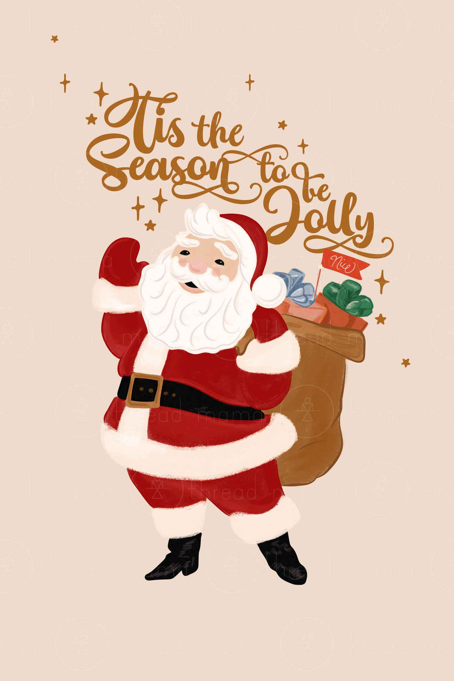 Tis The Season To Be Jolly Santa ( Printable Poster )