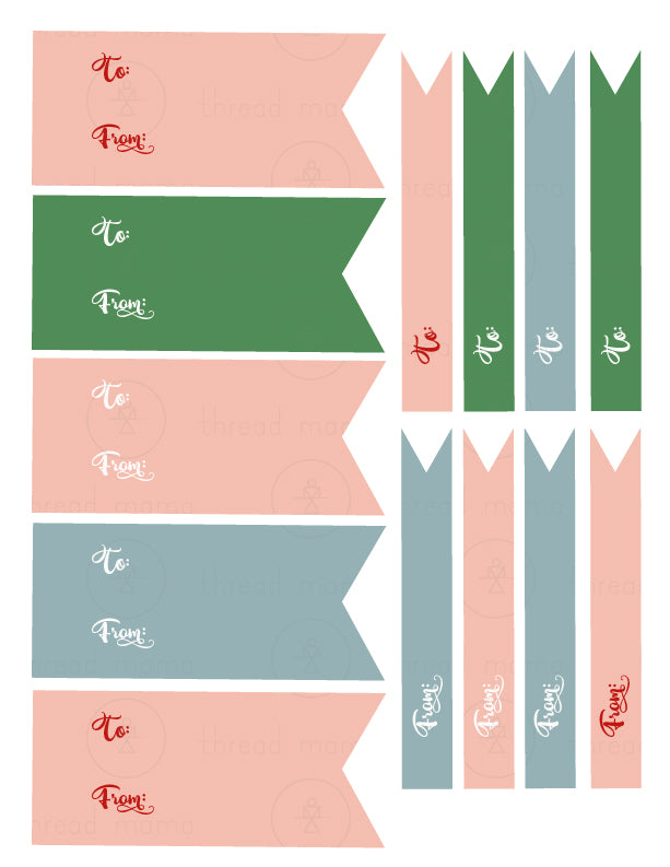 Christmas Gift Basket Tags