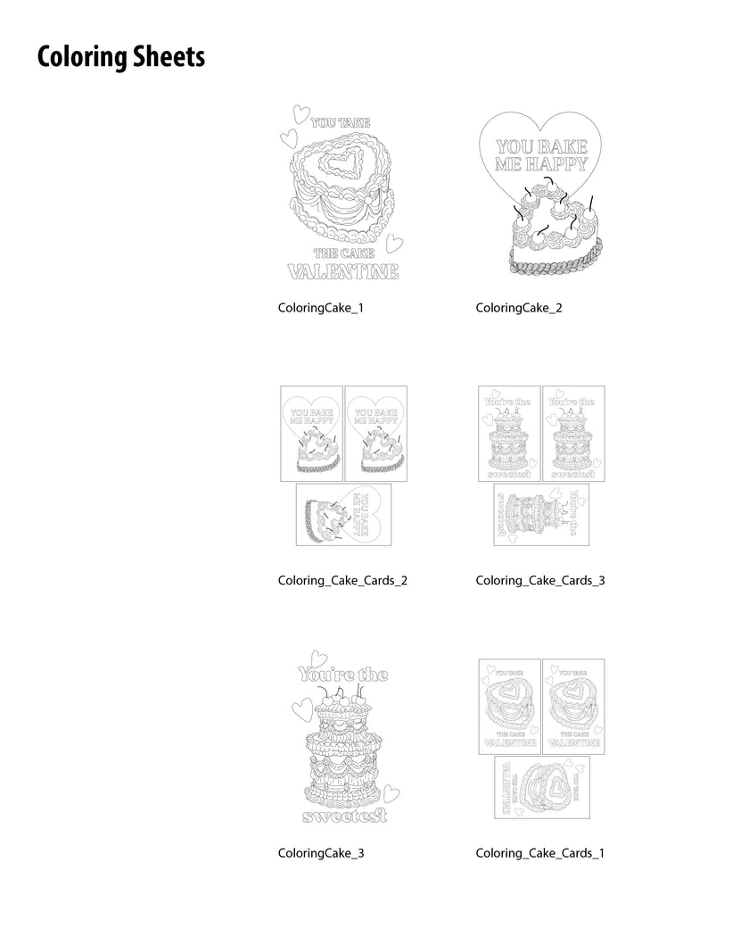 Valentine's Cakes Set - (Vol.4)