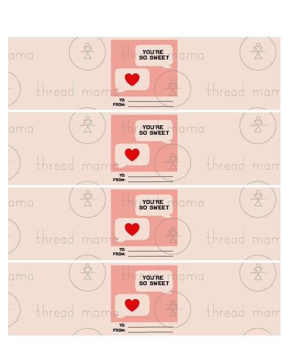 You're Doodles of Fun & Texting Hearts Valentine's Tags