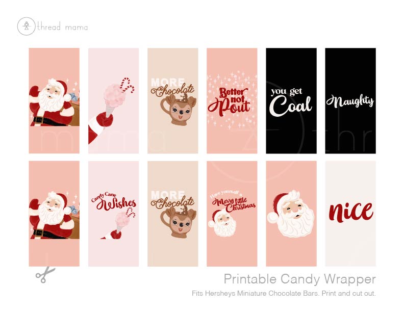 Christmas Candy Wrappers (Both Large and Small)