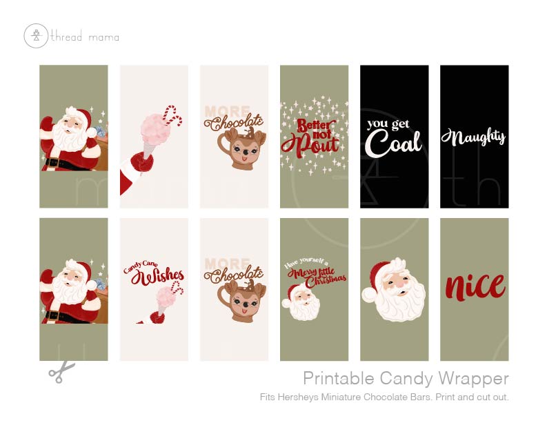 Christmas Candy Wrappers (Both Large and Small)