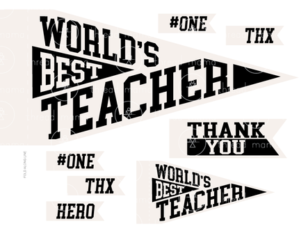 World's Best Teacher - 2 color options! (Printable Pennant)